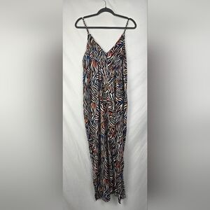 Van Winkle & Co Multicolored Zebra Artsy Sleeveless Maxi Dress sz L